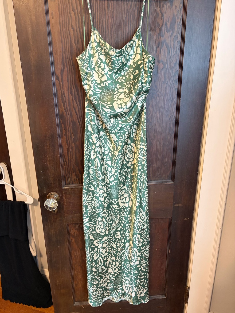 Zara Green Floral Satin Effect Midi Dress